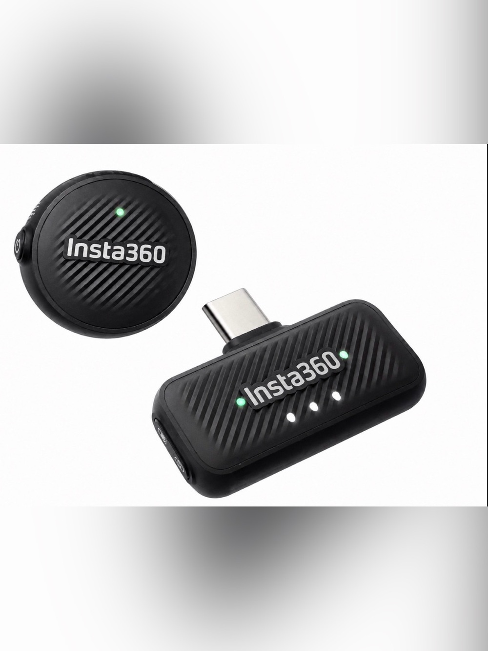 Insta360 Mic Air (1 TX + 1 RX), Noise Cancelling, 300m 4x5x2 inches, Black